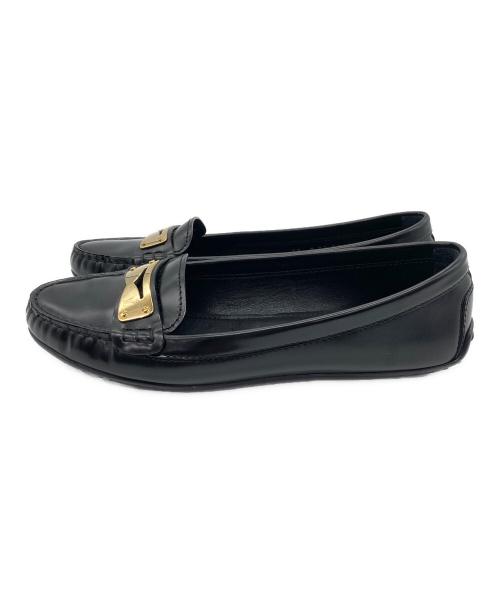 LOUIS VUITTON（ルイ ヴィトン）LOUIS VUITTON (ルイ ヴィトン) レザーローファー ブラック サイズ:38の古着・服飾アイテム