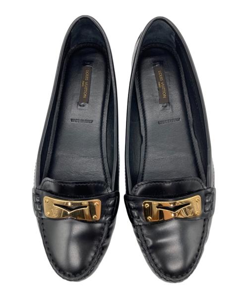 LOUIS VUITTON（ルイ ヴィトン）LOUIS VUITTON (ルイ ヴィトン) レザーローファー ブラック サイズ:38の古着・服飾アイテム