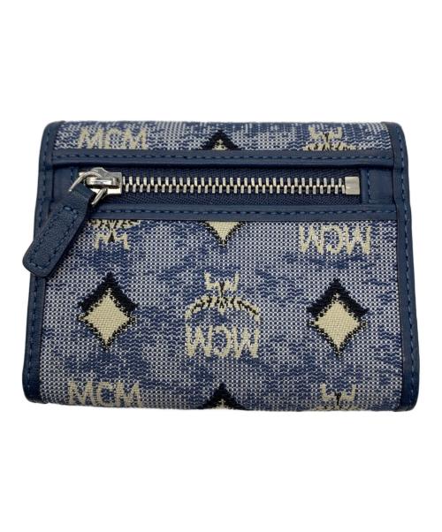 MCM（エムシーエム）MCM (エムシーエム) 3つ折り財布 ブルーの古着・服飾アイテム