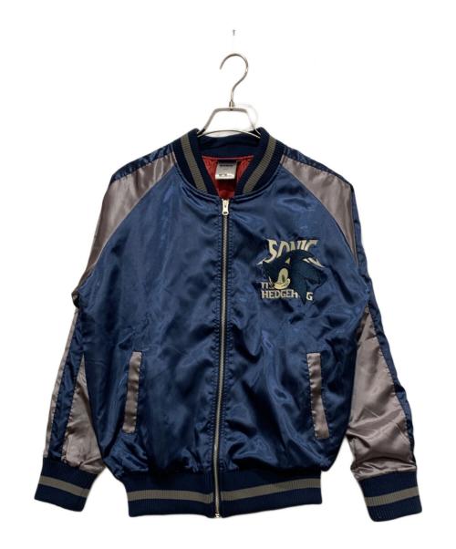 COSPA（コスパ）COSPA (コスパ) ソニック・ザ・ヘッジホッグ 刺繍スカジャン ブルー サイズ:Mサイズの古着・服飾アイテム