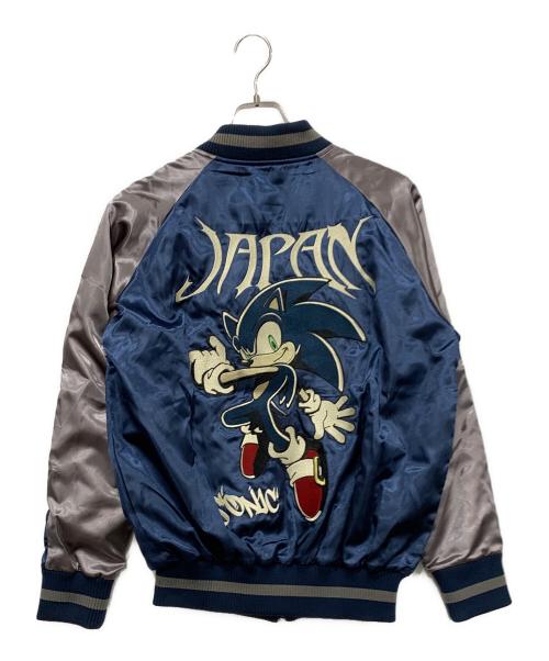 COSPA（コスパ）COSPA (コスパ) ソニック・ザ・ヘッジホッグ 刺繍スカジャン ブルー サイズ:Mサイズの古着・服飾アイテム