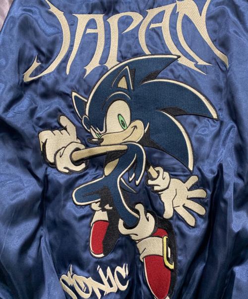 COSPA（コスパ）COSPA (コスパ) ソニック・ザ・ヘッジホッグ 刺繍スカジャン ブルー サイズ:Mサイズの古着・服飾アイテム