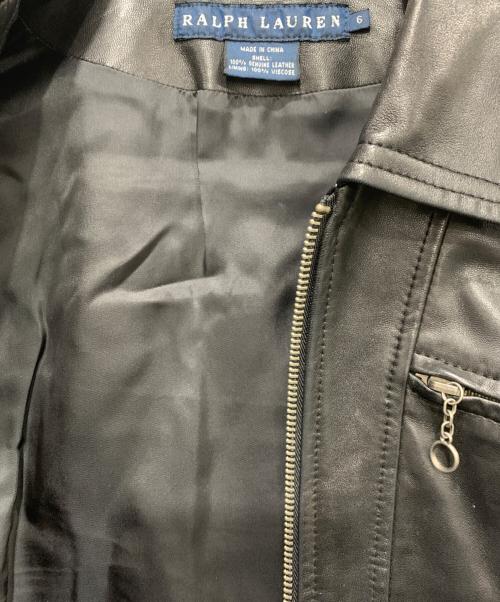 RALPH LAUREN（ラルフローレン）RALPH LAUREN (ラルフローレン) レザージャケット ブラック サイズ:SIZE 6の古着・服飾アイテム