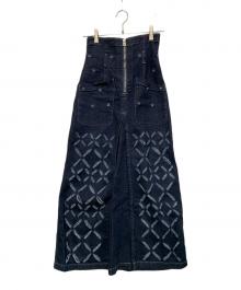 JOURNAL STANDARD×NUDE VINTAGE（ジャーナルスタンダード×ヌードヴィンテージ）の古着「カッティングデニムマキシスカート」｜インディゴ