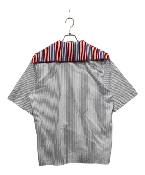 CHARLES JEFFREY LOVERBOY（チャールズ ジェフリー ラバーボーイ）CHARLES JEFFREY LOVERBOY (チャールズ ジェフリー ラバーボーイ) HAWAIIAN SHIRT WITH KNIT COLLAR ブルー サイズ:XSサイズの古着・服飾アイテム