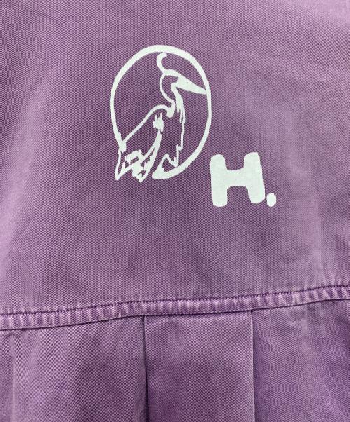 HERON PRESTON（ヘロンプレストン）HERON PRESTON (ヘロンプレストン) ロゴパッチ オーバーシャツ パープル サイズ:XLサイズの古着・服飾アイテム