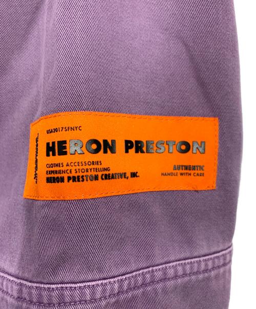 HERON PRESTON（ヘロンプレストン）HERON PRESTON (ヘロンプレストン) ロゴパッチ オーバーシャツ パープル サイズ:XLサイズの古着・服飾アイテム