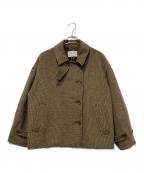 FRAMeWORKフレームワーク）の古着「ピンチェックバルカラーショートコート」｜ブラウン