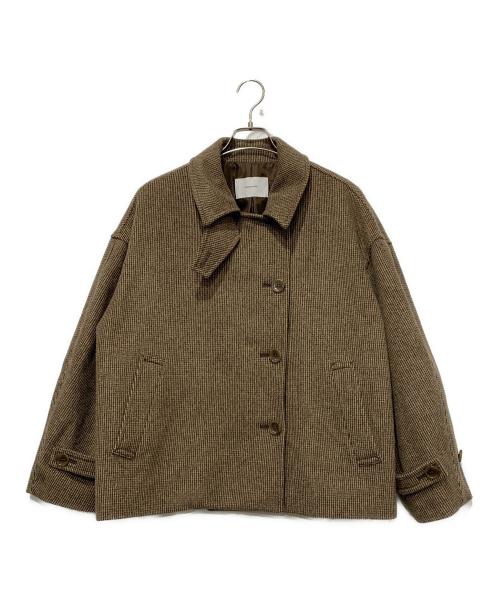 FRAMeWORK（フレームワーク）FRAMeWORK (フレームワーク) ピンチェックバルカラーショートコート ブラウン サイズ:FREEの古着・服飾アイテム