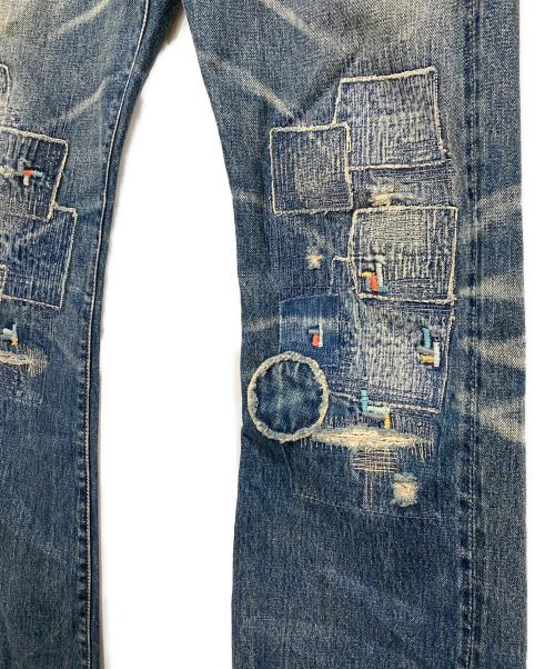 KAPITAL（キャピタル）KAPITAL (キャピタル) リペア加工デニムパンツ インディゴ サイズ:W33(83.5cm)の古着・服飾アイテム