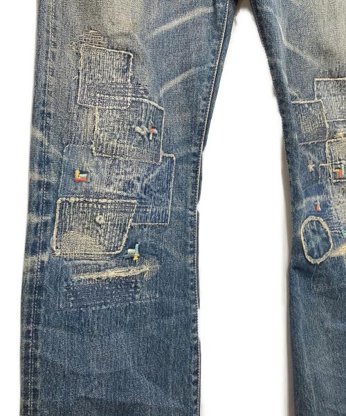 KAPITAL（キャピタル）KAPITAL (キャピタル) リペア加工デニムパンツ インディゴ サイズ:W33(83.5cm)の古着・服飾アイテム