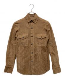 Alfredo Rifugio（アルフレッド リフュージオ）の古着「ゴートスエードシャツブルゾン」｜ブラウン