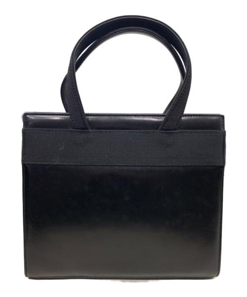 Salvatore Ferragamo（サルヴァトーレ フェラガモ）Salvatore Ferragamo (サルヴァトーレ フェラガモ) ヴァラリボンハンドバッグ ブラックの古着・服飾アイテム