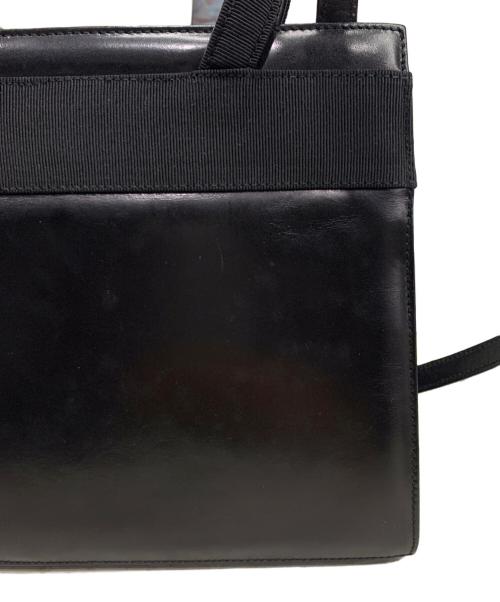 Salvatore Ferragamo（サルヴァトーレ フェラガモ）Salvatore Ferragamo (サルヴァトーレ フェラガモ) ヴァラリボンハンドバッグ ブラックの古着・服飾アイテム