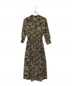 SHIPSシップス）の古着「長袖ワンピース」｜ブラック×ベージュ