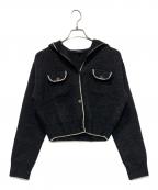 theoryセオリー）の古着「ダブルフェイスツイードショートカーディガン」｜ブラック