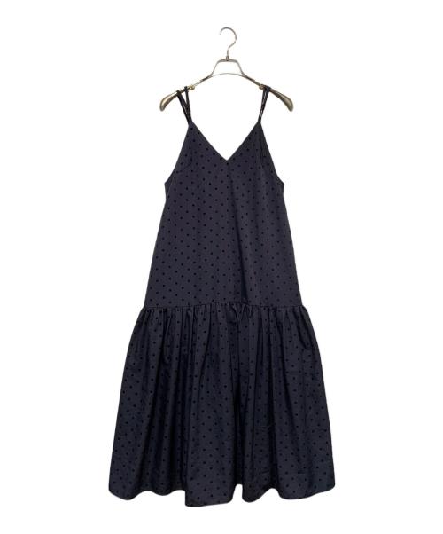 La boutique BonBon（ラブティックボンボン）La boutique BonBon (ラブティックボンボン) フロッキードットキャミワンピース ネイビー サイズ:Freeの古着・服飾アイテム