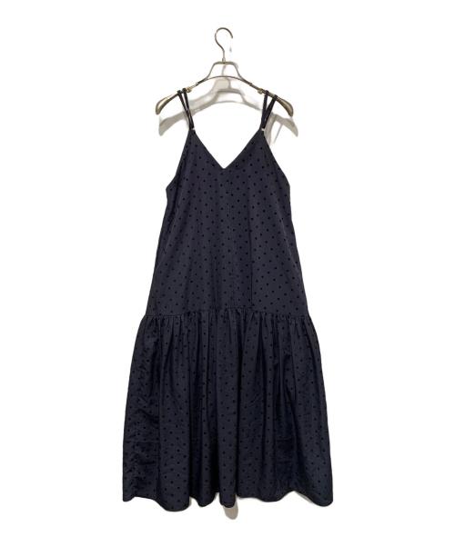 La boutique BonBon（ラブティックボンボン）La boutique BonBon (ラブティックボンボン) フロッキードットキャミワンピース ネイビー サイズ:Freeの古着・服飾アイテム