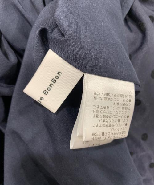 La boutique BonBon（ラブティックボンボン）La boutique BonBon (ラブティックボンボン) フロッキードットキャミワンピース ネイビー サイズ:Freeの古着・服飾アイテム