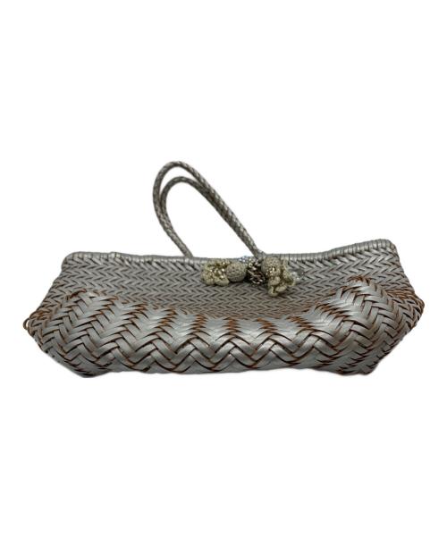 SAINT CHRISTOPHER（セント クリストファー）SAINT CHRISTOPHER (セント クリストファー) 編込みハンドバッグ シルバーの古着・服飾アイテム