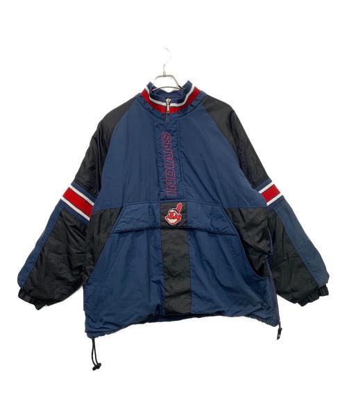 STARTER（スターター）STARTER (スターター) INDIANS　ブルゾン ネイビー×ブラック サイズ:Lサイズの古着・服飾アイテム