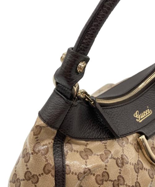 GUCCI（グッチ）GUCCI (グッチ) ワンショルダーバッグ ベージュ×ブラウンの古着・服飾アイテム