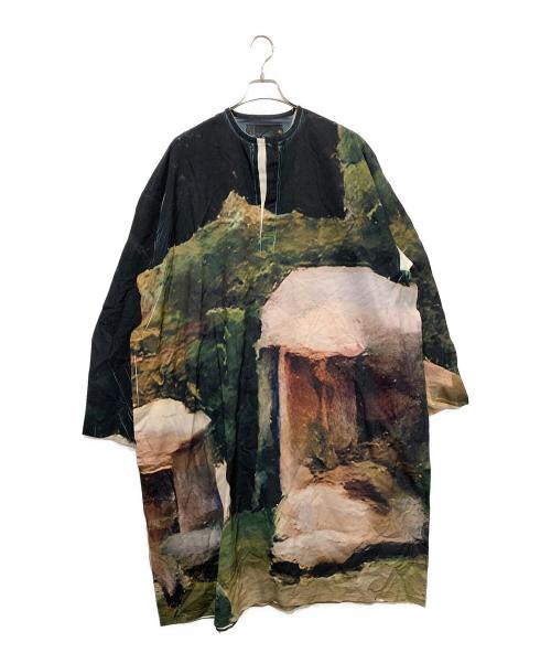 NKGW（エヌケージーダブリュー）NKGW (エヌケージーダブリュー) 長袖ワンピース グリーン×ピンク サイズ:FREEの古着・服飾アイテム