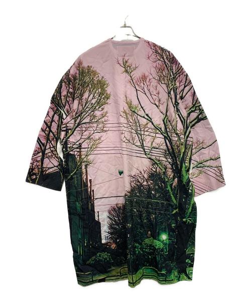 NKGW（エヌケージーダブリュー）NKGW (エヌケージーダブリュー) 長袖ワンピース グリーン×ピンク サイズ:FREEの古着・服飾アイテム