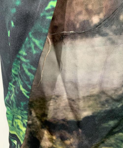 NKGW（エヌケージーダブリュー）NKGW (エヌケージーダブリュー) 長袖ワンピース グリーン×ピンク サイズ:FREEの古着・服飾アイテム