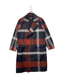 BLACK LABEL CRESTBRIDGE（ブラックレーベル クレストブリッジ）の古着「チェック アルスターコート」｜ネイビー×レッド