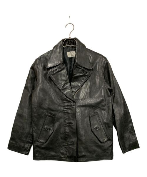 Calvin Klein（カルバンクライン）Calvin Klein (カルバンクライン) レザージャケット ブラック サイズ:Sサイズの古着・服飾アイテム