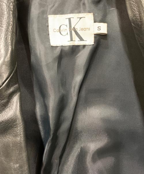 Calvin Klein（カルバンクライン）Calvin Klein (カルバンクライン) レザージャケット ブラック サイズ:Sサイズの古着・服飾アイテム