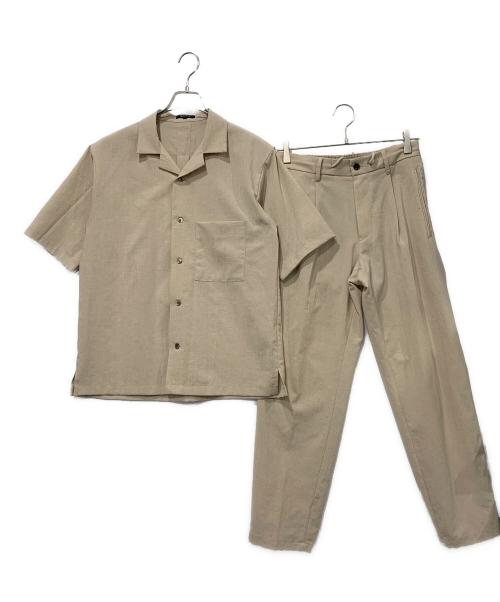 PLST（プラステ）PLST (プラステ) サマートロピカルクロス　オープンカラーシャツセットアップ ベージュ サイズ:Sサイズの古着・服飾アイテム