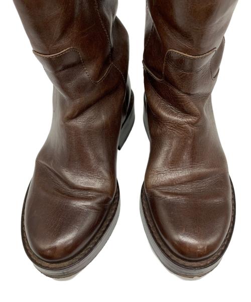 ANN DEMEULEMEESTER（アンドゥムルメステール）ANN DEMEULEMEESTER (アンドゥムルメステール) ミドルブーツ ブラウン サイズ:35の古着・服飾アイテム