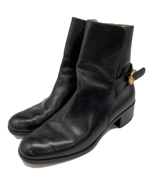 GUCCI（グッチ）GUCCI (グッチ) レザーショートブーツ ブラック サイズ:6 1/2の古着・服飾アイテム