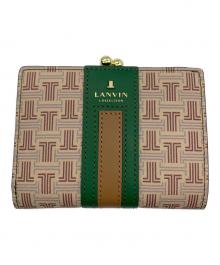 LANVIN COLLECTION（ランバンコレクション）の古着「フェリアパース　2つ折り財布」｜ベージュ×グリーン