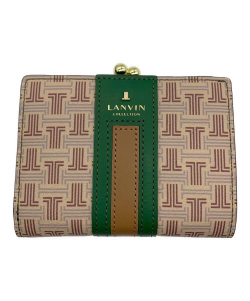 LANVIN COLLECTION（ランバンコレクション）LANVIN COLLECTION (ランバンコレクション) フェリアパース　2つ折り財布 ベージュ×グリーン 未使用品の古着・服飾アイテム