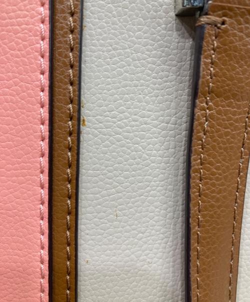 Kate Spade（ケイトスペード）Kate Spade (ケイトスペード) 2WAYショルダーバッグ グレー×ピンクの古着・服飾アイテム