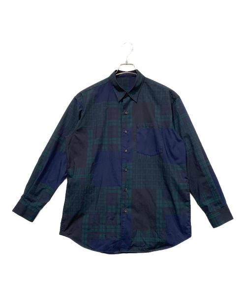 SSZ（エスエスズィー）SSZ (エスエスズィー) 長袖シャツ ネイビー×グリーン サイズ:Sサイズの古着・服飾アイテム