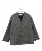 GALERIE VIEギャルリーヴィー）の古着「アルパカウールツイードカラーレスジャケット」｜グレー