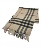BURBERRYバーバリー）の古着「カシミヤノバチェックマフラー」｜ベージュ