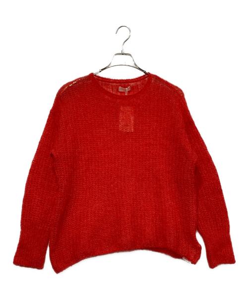 UNGRID（アングリッド）UNGRID (アングリッド) アルパカ混透かし編みニット レッド サイズ:FREE 未使用品の古着・服飾アイテム