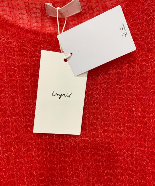 UNGRID（アングリッド）UNGRID (アングリッド) アルパカ混透かし編みニット レッド サイズ:FREE 未使用品の古着・服飾アイテム