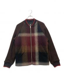 BLACK LABEL CRESTBRIDGE（ブラックレーベル クレストブリッジ）の古着「ウールツイードブルゾン」｜ブラウン×ボルドー