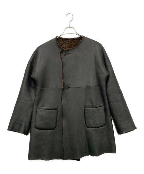 unknown（アンノーン）unknown (アンノウン) リバーシブルムートンコート ブラック×ブラウン サイズ:Freeの古着・服飾アイテム