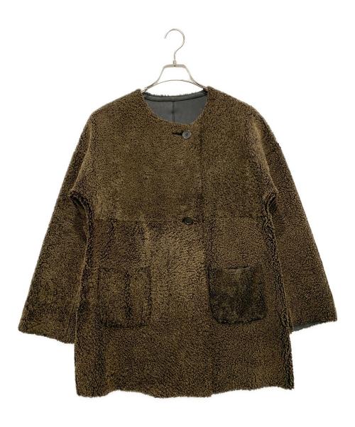 unknown（アンノーン）unknown (アンノウン) リバーシブルムートンコート ブラック×ブラウン サイズ:Freeの古着・服飾アイテム