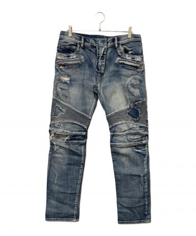 新品バルマン　パンツ　416番 中古・古着通販】BALMAIN (バルマン) デニムパンツ インディゴ サイズ