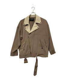 stussy（ステューシー）の古着「ナイロンライダースジャケット」｜ベージュ