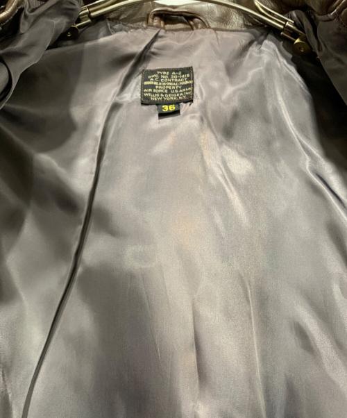 Willis&Geiger（ウィルスガイガー）Willis&Geiger (ウィルスガイガー) A-2フライトジャケット ブラウン サイズ:36の古着・服飾アイテム