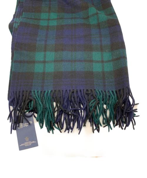 JOHNSTONS（ジョンストンズ）JOHNSTONS (ジョンストンズ) マフラー グリーン×ネイビーの古着・服飾アイテム